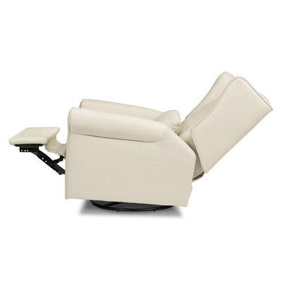 Fully reclined DaVinci Hayden Recliner & Swivel Glider in -- Color_Natural Oat