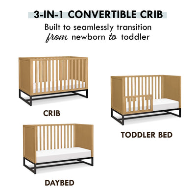 Conversion of DaVinci's Ryder 3-in-1 Convertible Crib in -- Color_Honey