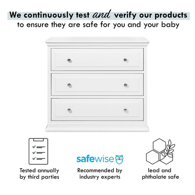 Certifications of the DaVinci's Signature 3-Drawer Dresser in -- Color_White
