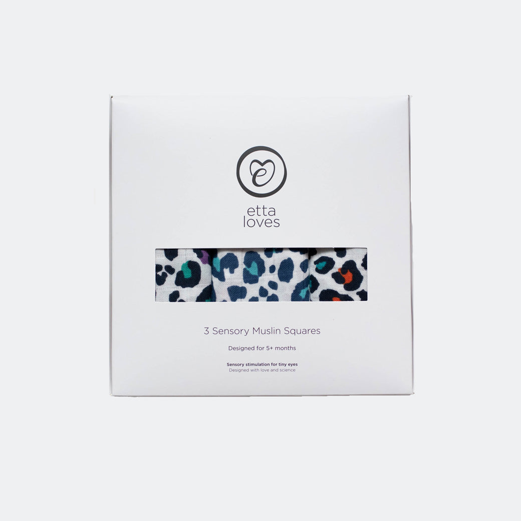The Etta Loves Sensory Muslins packaging in -- Color_Leopard