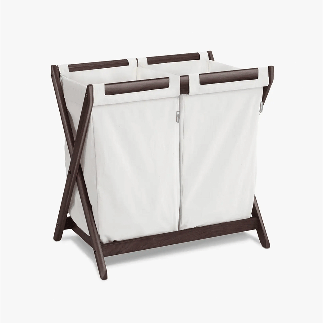 UPPAbaby Bassinet Stand transformed into a laundry hamper in -- Color_Espresso