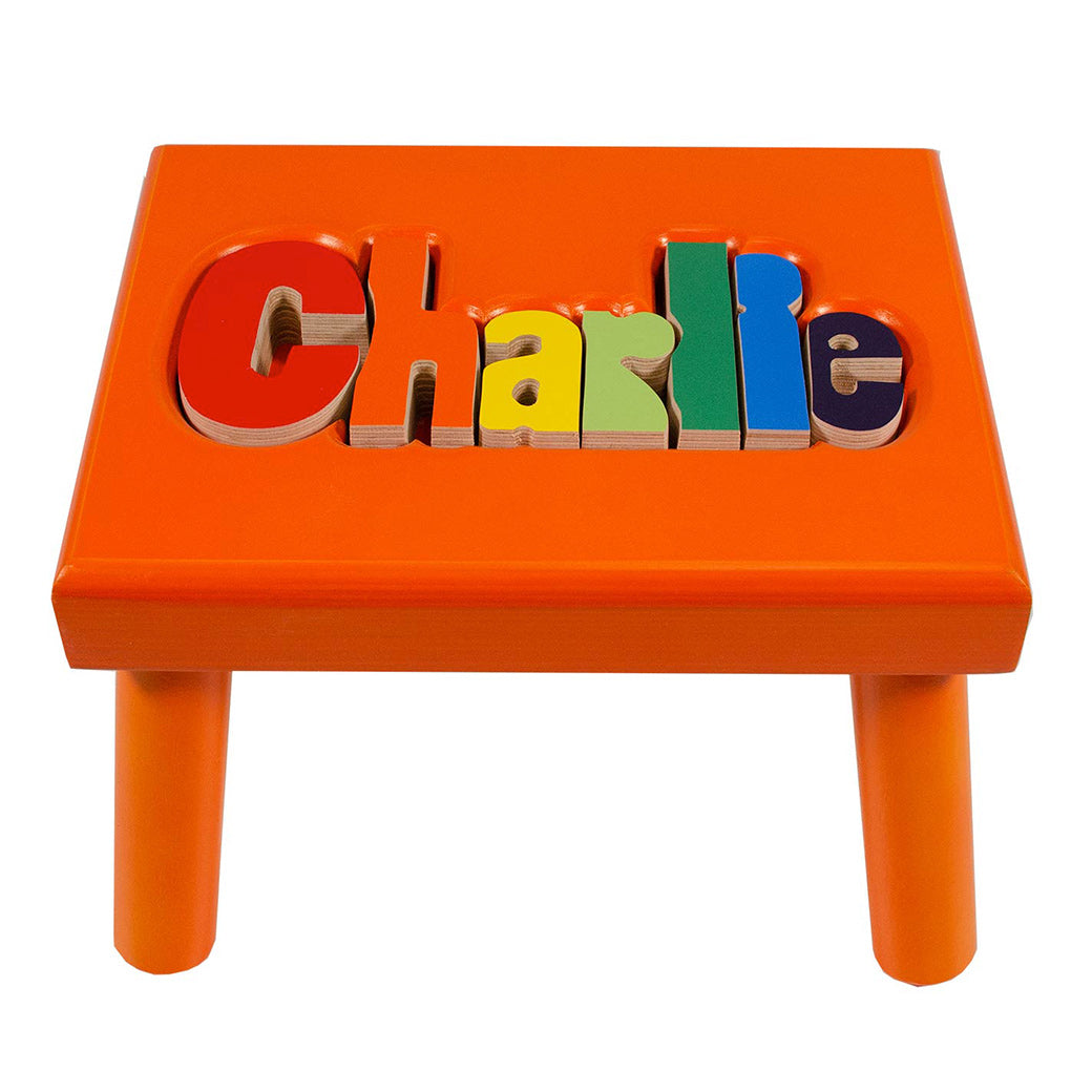 Hollow Woodworks Personalized Puzzle Stool | Modern Nursery™