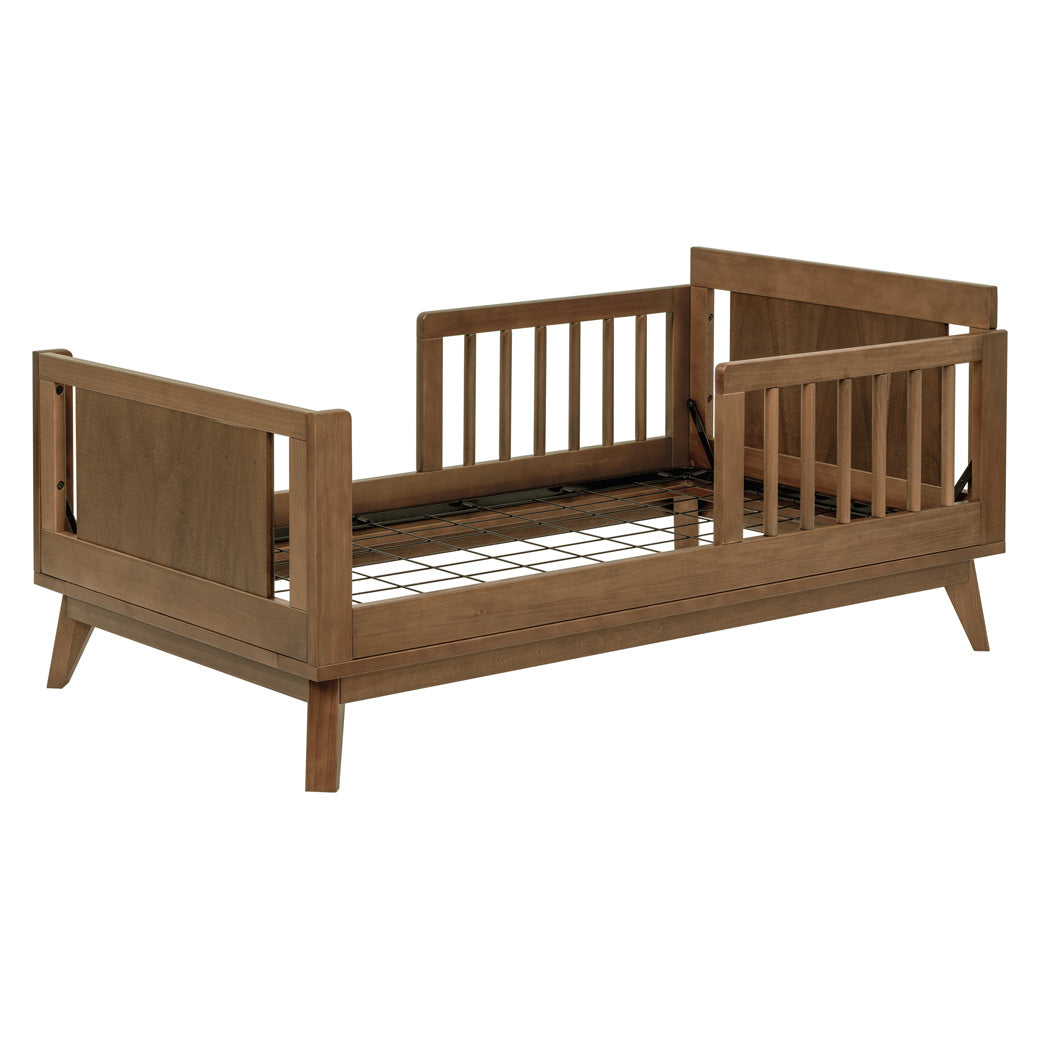 Assembled Junior Bed Conversion Kit For Hudson And Scoot Crib without a mattress in -- Color_Natural Walnut