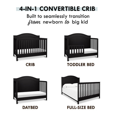 Conversion of The DaVinci Charlie 4-in-1 Convertible Crib in -- Color_Ebony