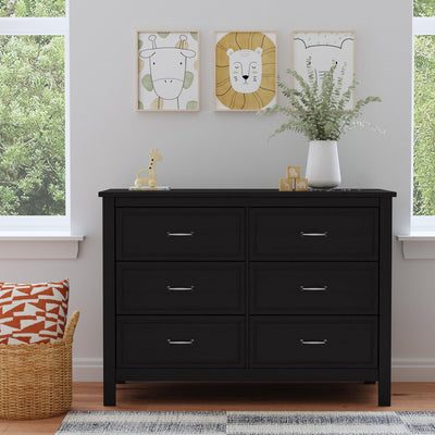 Front view lifestyle photo of The DaVinci Charlie 6-Drawer Dresser in -- Color_Ebony