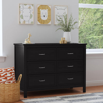 The DaVinci Charlie 6-Drawer Dresser next to window, lifestyle photo in -- Color_Ebony