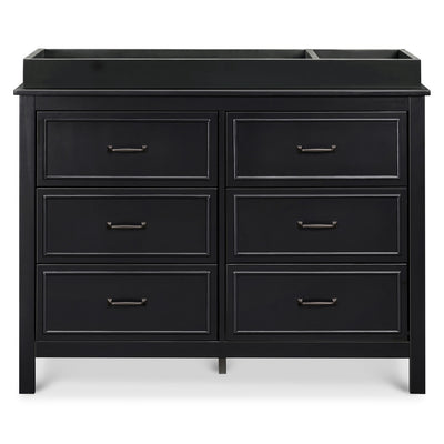 Front view of The DaVinci Charlie 6-Drawer Dresser with changing tray in -- Color_Ebony