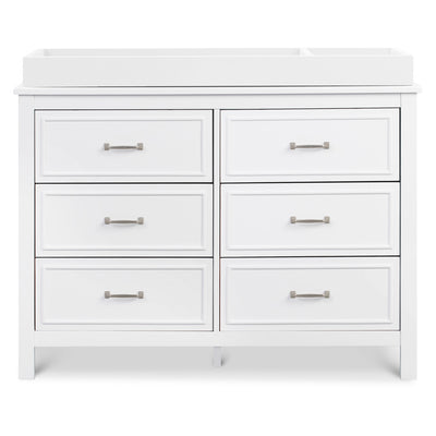 Front view of The DaVinci Charlie 6-Drawer Dresser with changing tray in -- Color_White
