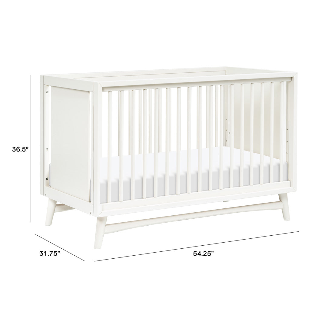 Dimensions of Babyletto's Peggy 3-in-1 Convertible Crib in -- Color_Warm White