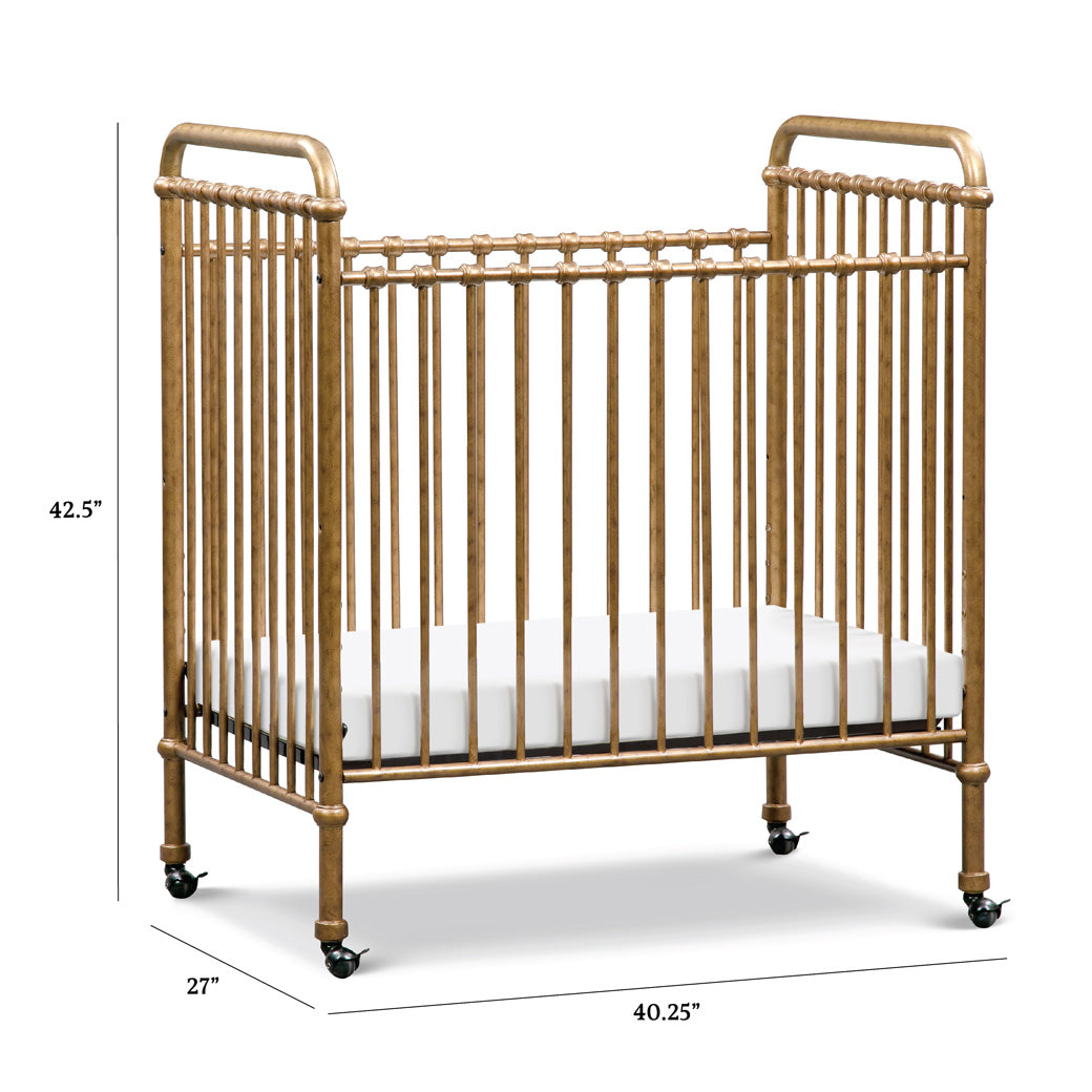 Dimensions of Namesake`s Abigail 3-in-1 Convertible Mini Crib in -- Color_Vintage Gold
