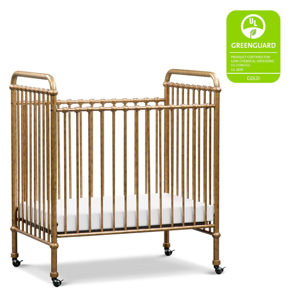 Namesake`s Abigail 3-in-1 Convertible Mini Crib with GREENGUARD tag in -- Color_Vintage Gold