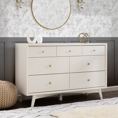 Babyletto's Palma 7-Drawer Assembled Double Dresser in a room in -- Color_Warm White