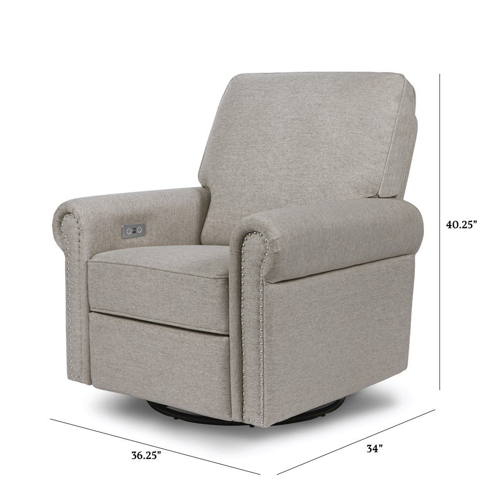 Dimensions of Namesake's Linden Power Swivel Glider Recliner in -- Color_Performance Grey Eco-Weave