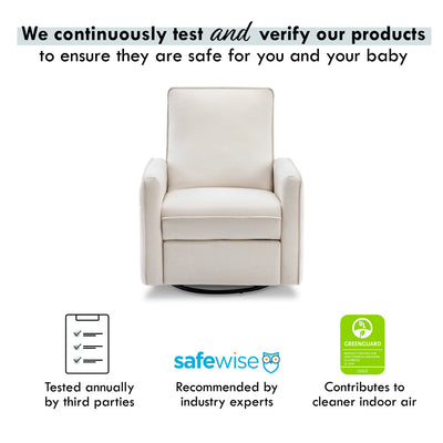 Certifications of DaVinci's Penny Recliner And Swivel Glider in -- Color_Performance Cream Eco-Weave