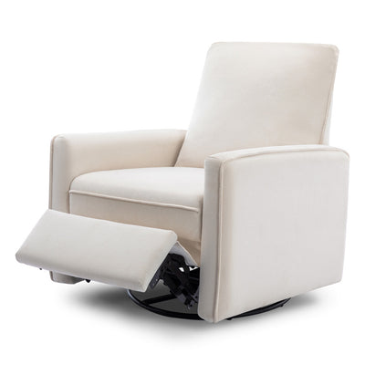DaVinci's Penny Recliner And Swivel Glider with footrest up in -- Color_Performance Cream Eco-Weave