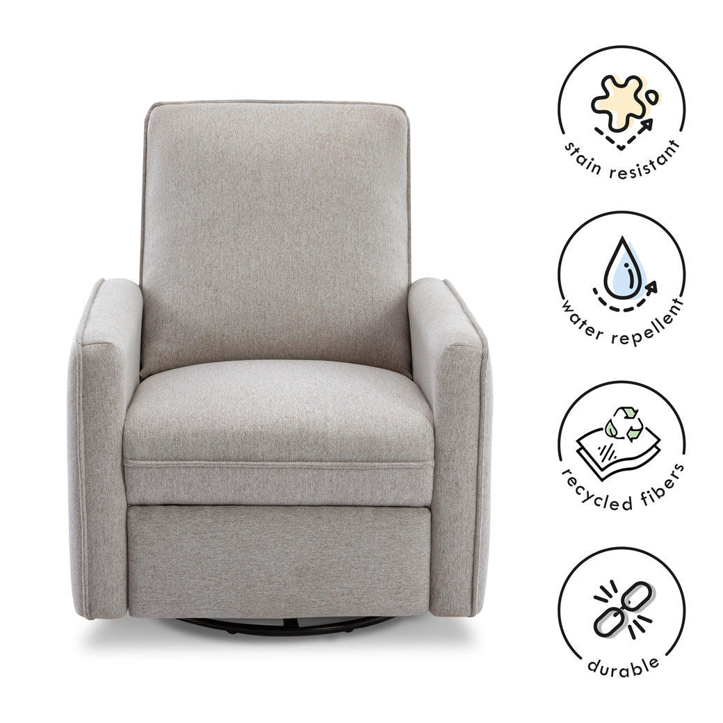 Features of DaVinci's Penny Recliner And Swivel Glider in -- Color_Performance Grey Eco-Weave