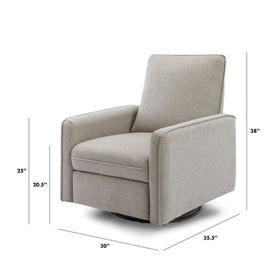 Dimensions of DaVinci's Penny Recliner And Swivel Glider in -- Color_Performance Grey Eco-Weave