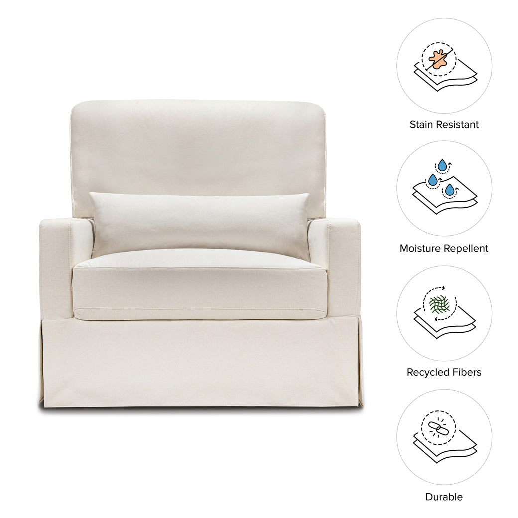 Specifications of The Namesake's Crawford Pillowback Chair-And-A-Half Comfort Swivel Glider in -- Color_Performance Cream Eco-Weave
