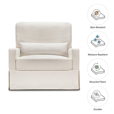 Specifications of The Namesake's Crawford Pillowback Chair-And-A-Half Comfort Swivel Glider in -- Color_Performance Cream Eco-Weave