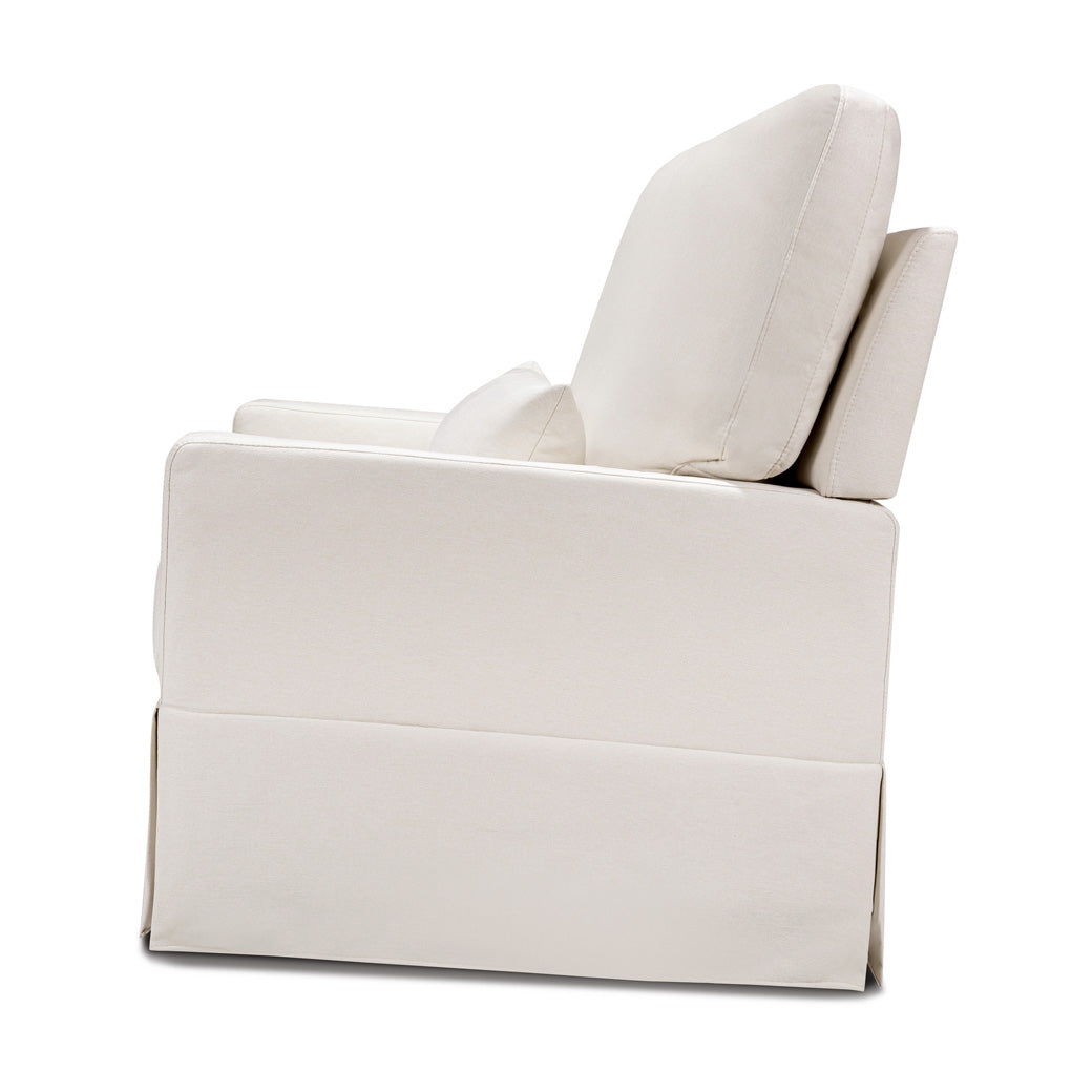 Side view of The Namesake's Crawford Pillowback Chair-And-A-Half Comfort Swivel Glider in -- Color_Performance Cream Eco-Weave
