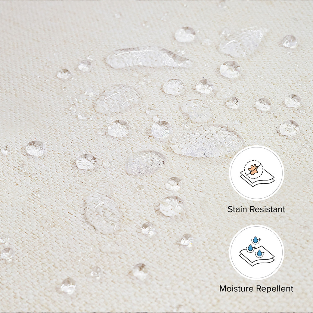 Specifications about the material of The Namesake's Crawford Pillowback Chair-And-A-Half Comfort Swivel Glider in -- Color_Performance Cream Eco-Weave