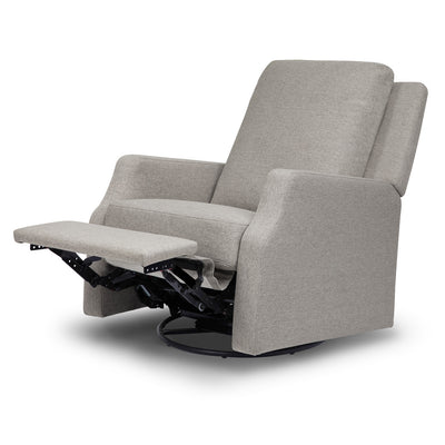 Namesake's Crewe Recliner & Swivel Glider with reclined footrest in -- Color_Performance Grey Eco-Weave With Metal Base