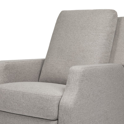Closeup of Namesake's Crewe Recliner & Swivel Glider in -- Color_Performance Grey Eco-Weave With Metal Base