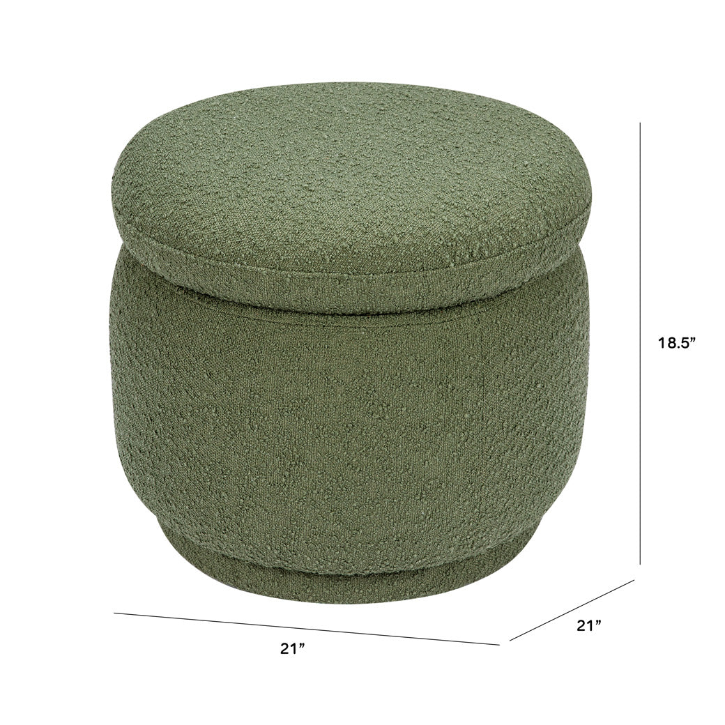 The dimensions of The Babyletto Enoki Storage Ottoman in --Color_Olive Boucle
