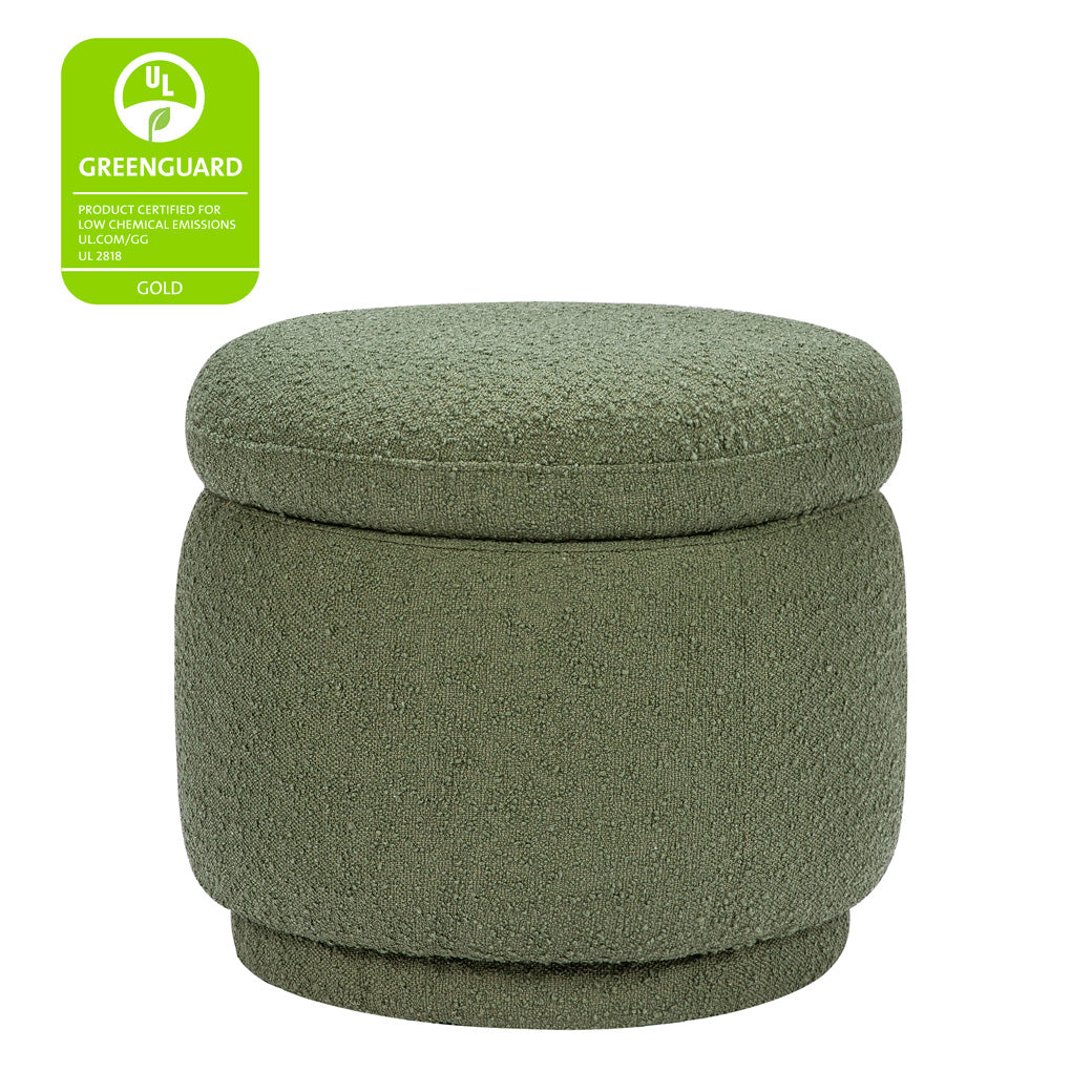 The Babyletto Enoki Storage Ottoman with GREENGUARD tag in --Color_Olive Boucle