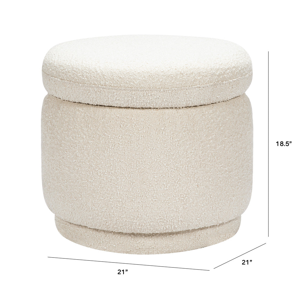 The dimensions of The Babyletto Enoki Storage Ottoman in --Color_Ivory Boucle