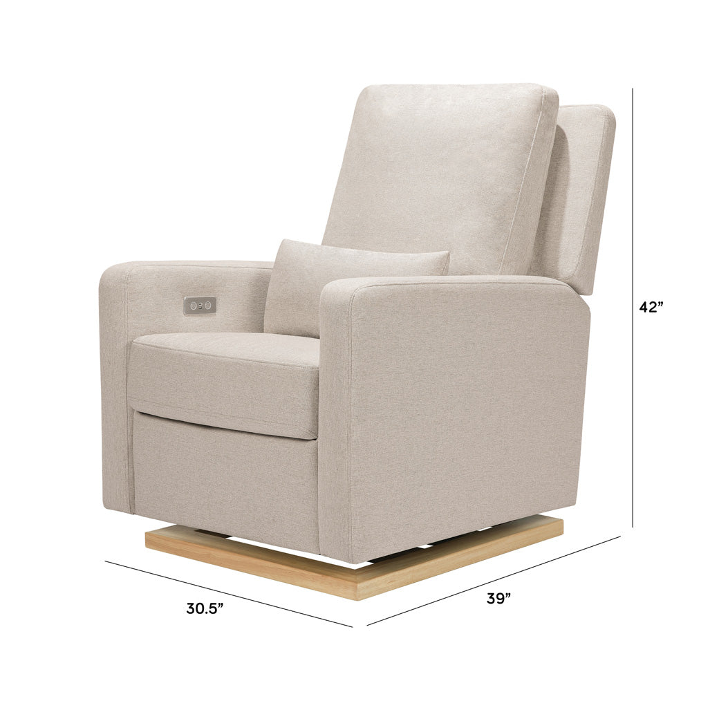 Dimensions of Babyletto Sigi Electronic Glider Recliner in -- Color_Performance Beach Eco-Weave