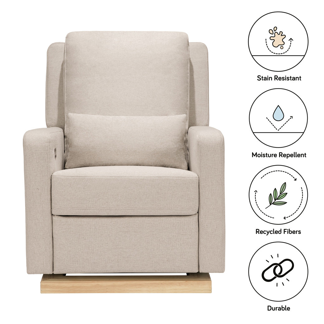 Babyletto Sigi Electronic Glider Recliner material features in -- Color_Performance Beach Eco-Weave