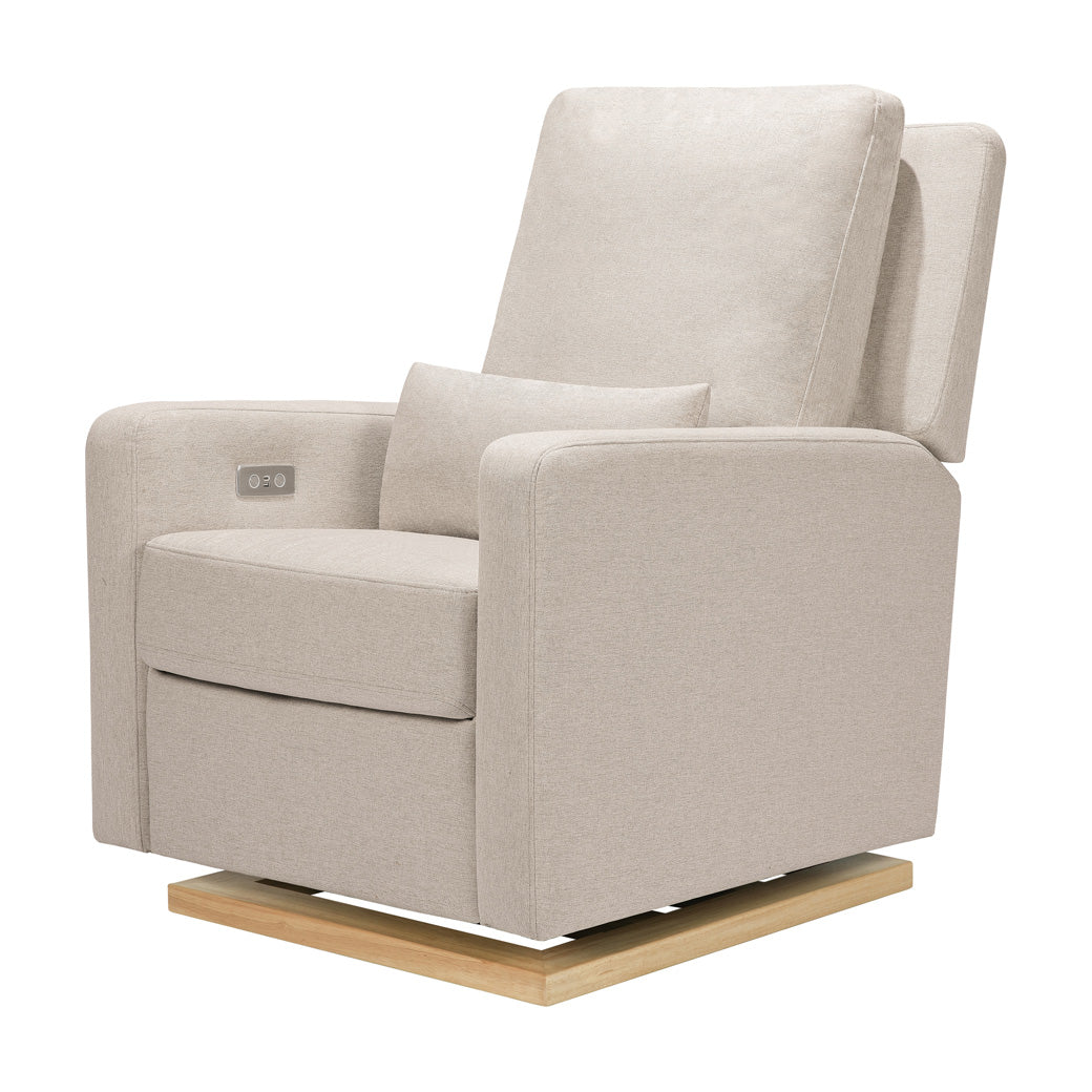 Babyletto Sigi Electronic Glider Recliner in -- Color_Performance Beach Eco-Weave