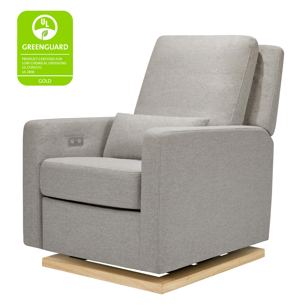 Babyletto Sigi Electronic Glider Recliner with GREENGUARD Gold tag in -- Color_Performance Grey Eco-Weave