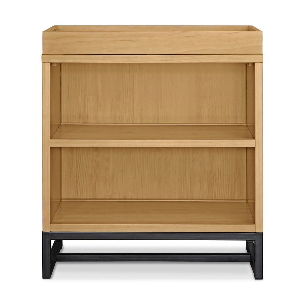 Front view of DaVinci's Ryder Convertible Cubby Changer & Bookcase with changer in -- Color_Honey