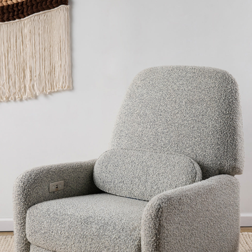 Upper part of the Ubabub Arc Electronic Recliner and Swivel Glider in -- Color_Black White Boucle