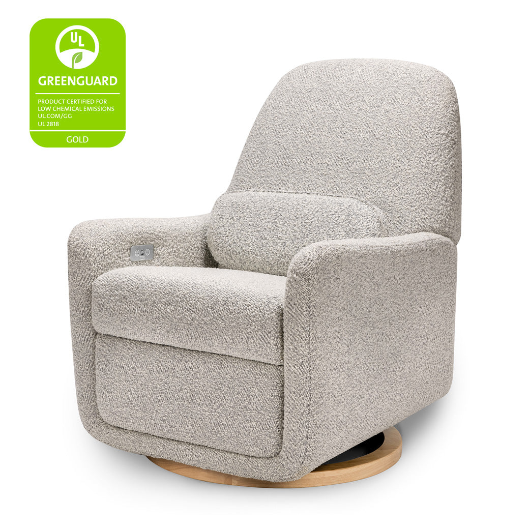 The Ubabub Arc Electronic Recliner and Swivel Glider with GREENGUARD tag in -- Color_Black White Boucle