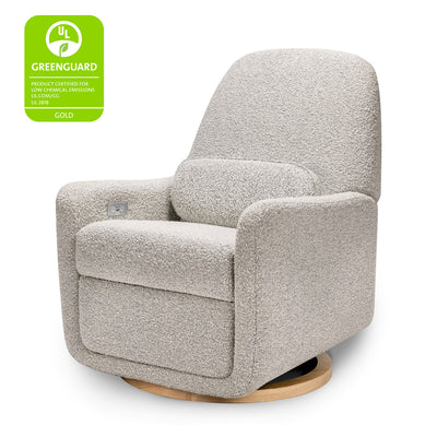 The Ubabub Arc Electronic Recliner and Swivel Glider with GREENGUARD tag in -- Color_Black White Boucle