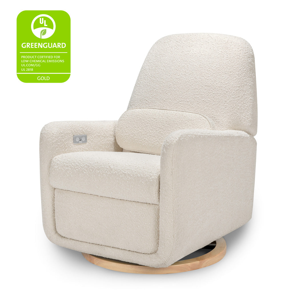 The Ubabub Arc Electronic Recliner and Swivel Glider with GREENGUARD tag  in -- Color_Ivory Boucle