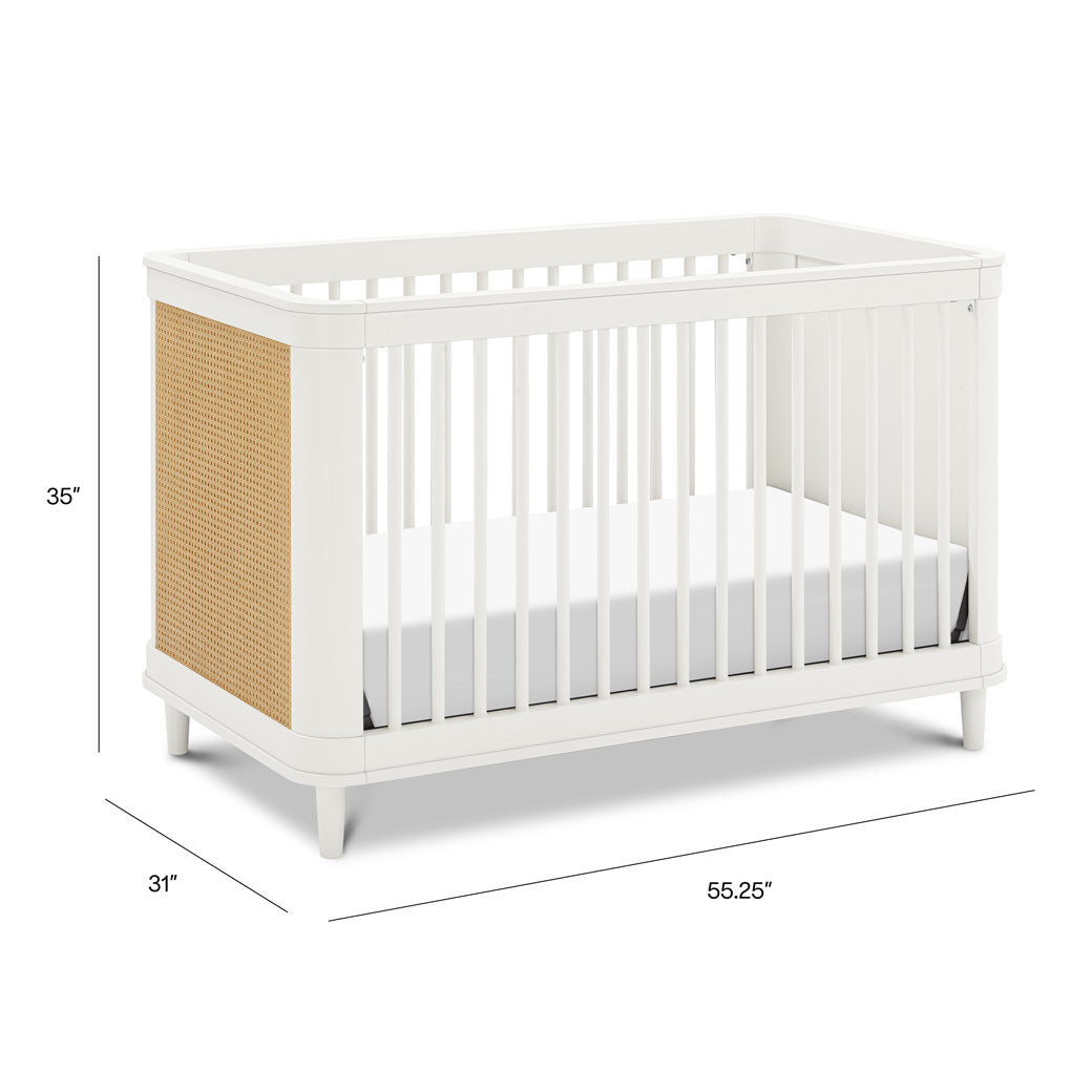 Dimensions of The Namesake Marin 3-in-1 Convertible Crib in -- Color_White/Honey Cane