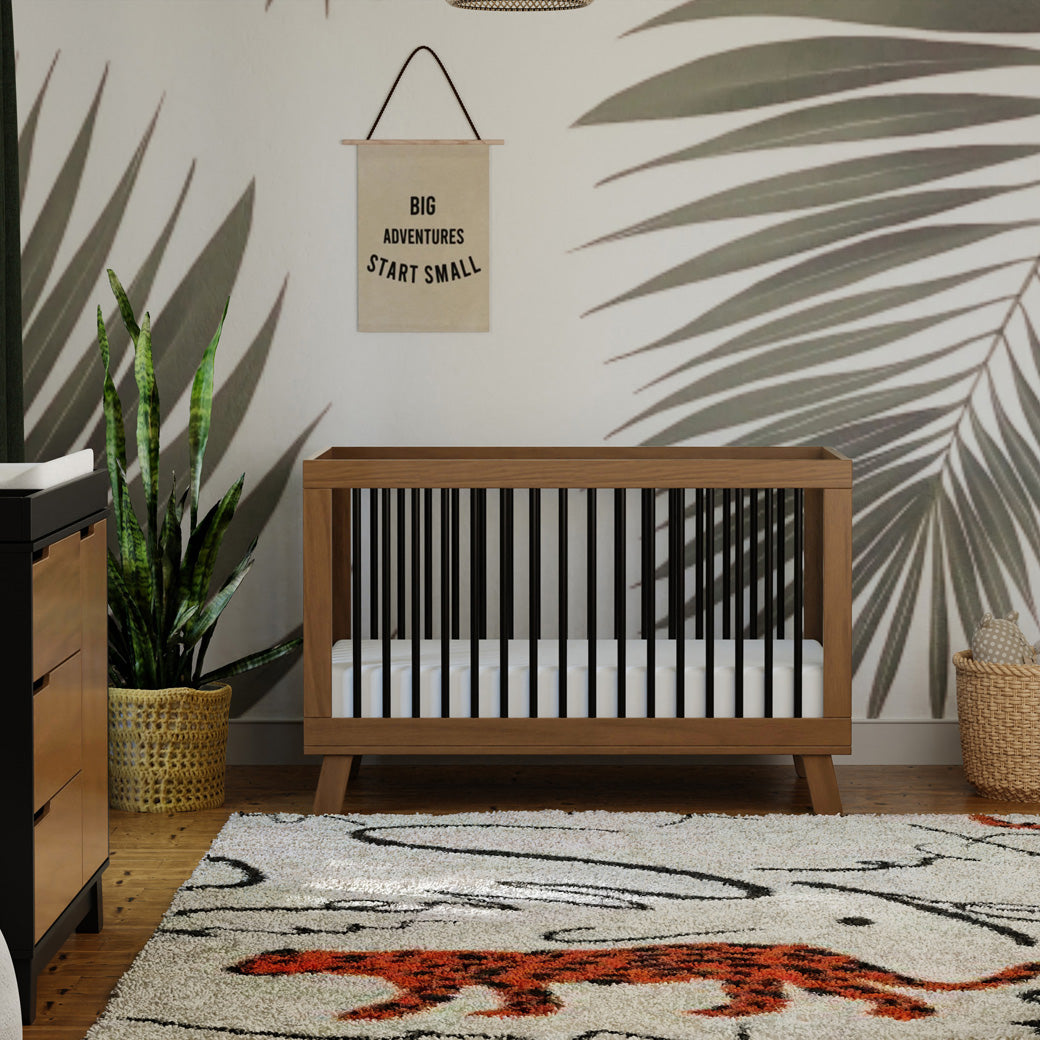 Big adventures start small, with the Babyletto Hudson Crib -- Color_Natural Walnut/Black