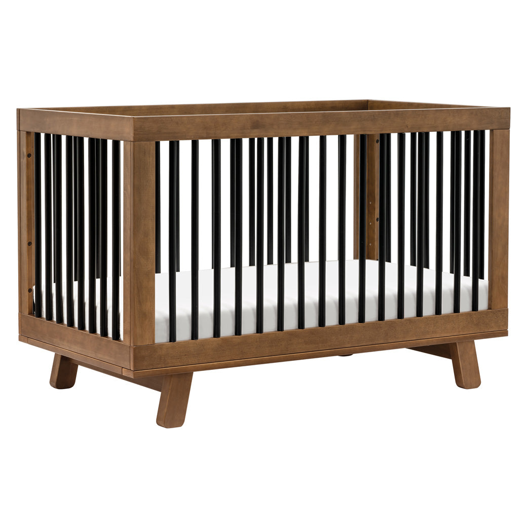 Babyletto Hudson 3-in-1 Convertible Crib And Toddler Rail  in -- Color_Natural Walnut/Black