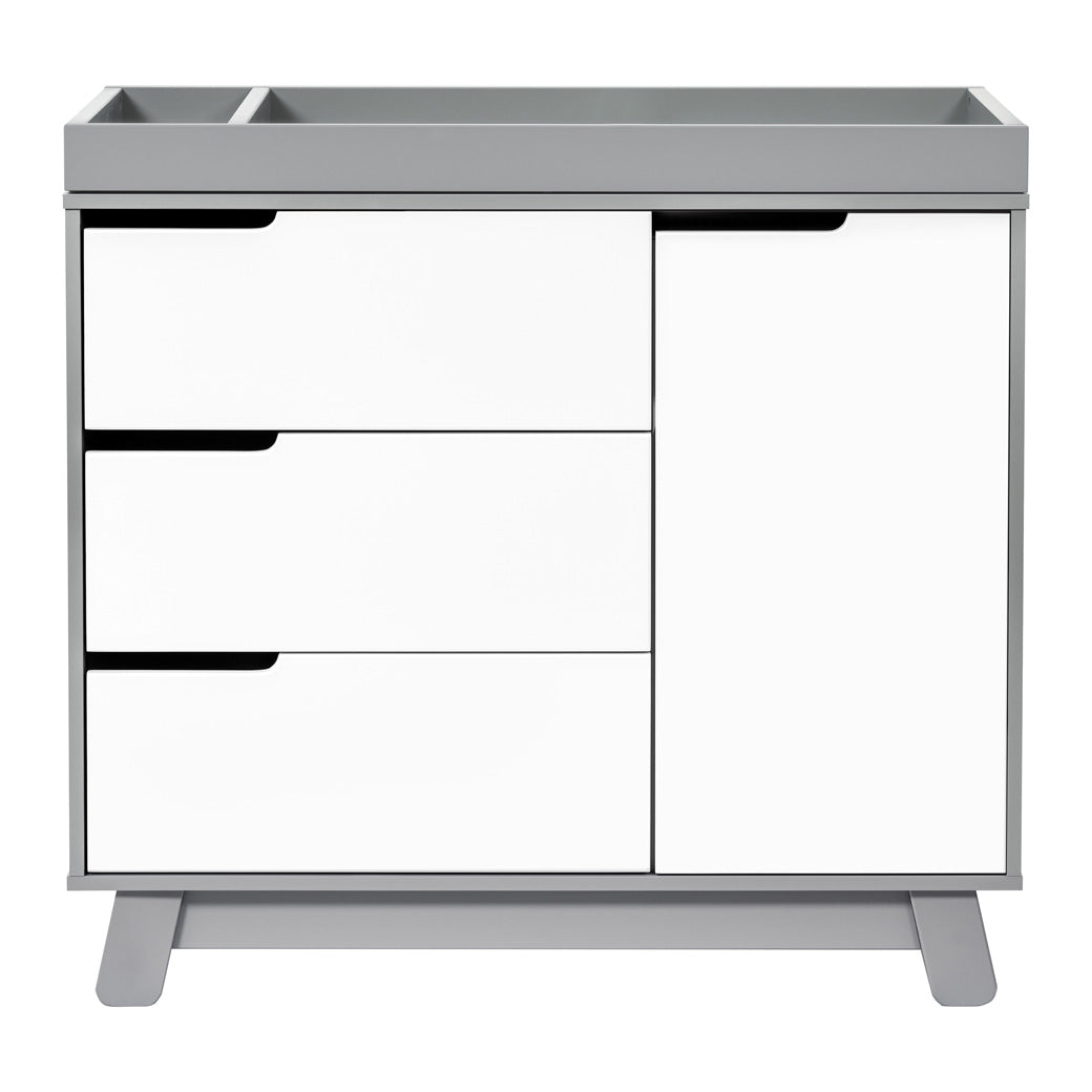 Front view of The Babyletto Hudson Changer Dresser in -- Color_White/Grey