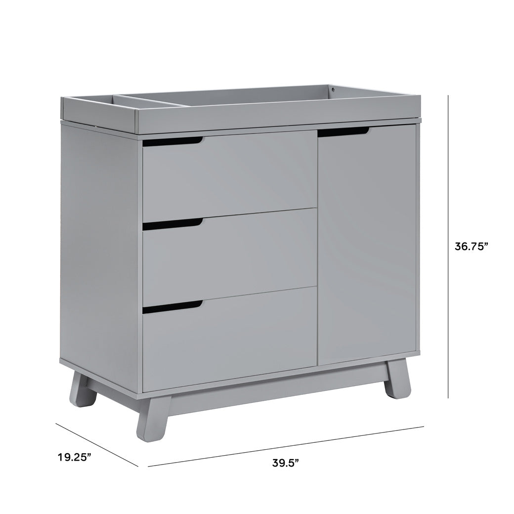 Dimensions of The Babyletto Hudson Changer Dresser in -- Color_Grey