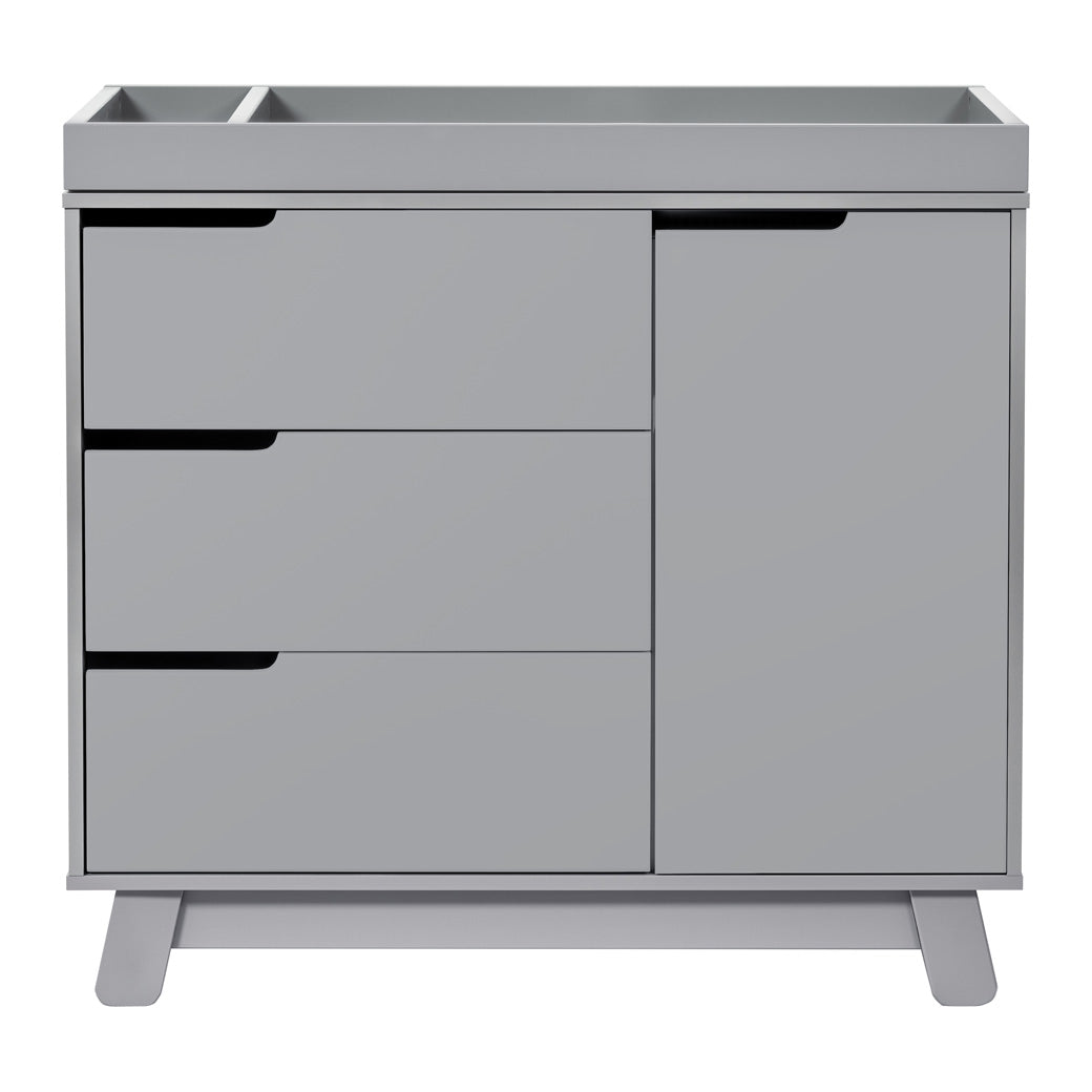 Front view of The Babyletto Hudson Changer Dresser in -- Color_Grey