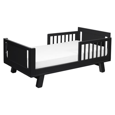 Assembled Junior Bed Conversion Kit For Hudson And Scoot Crib with mattress in -- Color_Black