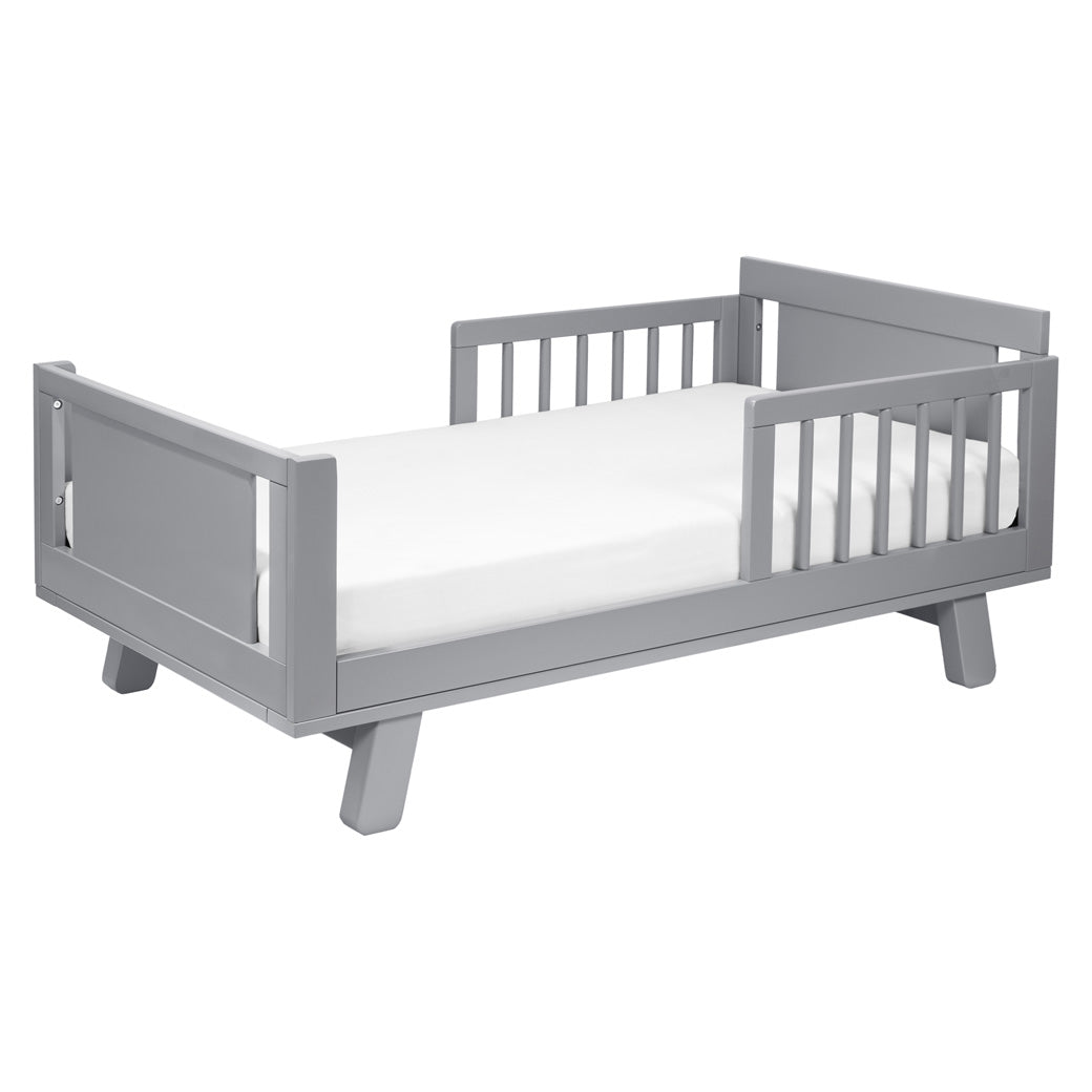 Assembled Junior Bed Conversion Kit For Hudson And Scoot Crib with mattress in -- Color_Grey