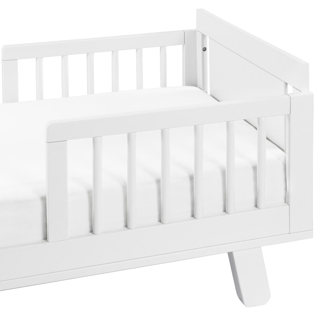 Assembled closeup of Junior Bed Conversion Kit For Hudson And Scoot Crib in -- Color_White
