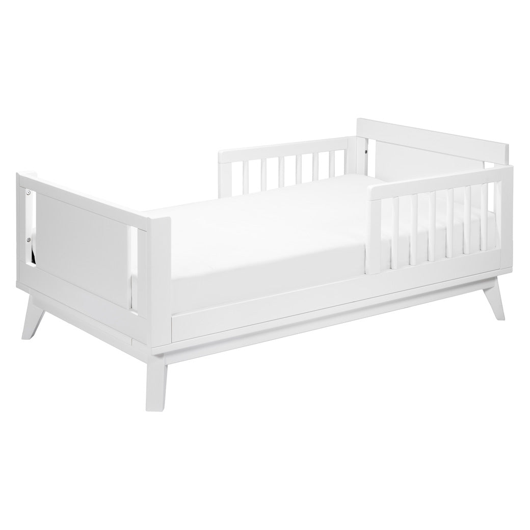 Assembled view of Junior Bed Conversion Kit For Hudson And Scoot Crib with mattress  in -- Color_White