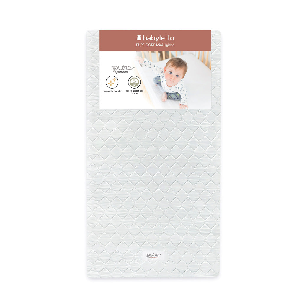 Pure Core 2-Stage Mini Crib Mattress + Hybrid Quilted Waterproof Cover